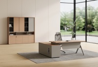 Set Scrivania Modulare in Legno di Lusso Moderno, Tavolo Direzionale a L per Ufficio, Resistente, per Uso Commerciale