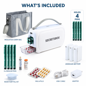 กล่องเก็บอินซูลินไฟฟ้า SECRETSBOX พร้อมแบตเตอรี่แบบชาร์จได้ 1000mAH ตู้เย็นขนาดเล็กสำหรับพกพา ใช้ในโรงแรมและนอกสถานที่ - Product Image 1