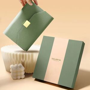 Envelope Snap Button PU Leather 6 Hole Ring Binder Notebook Journal Set With Refill & Matching Metal Pen - Product Image 6