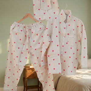 Ensemble de pyjama élégant pour femmes à manches courtes imprimé 100% coton avec des caractéristiques de séchage rapide et respirant, vêtements de bain doux pour l'été/l'hiver - Product Image 3