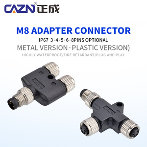 M8 Y分路器Ebike防水电缆1公对2母2 3 4 5 6针电动自行车插头，用于踏板车制动信号传感器 - Product Image 1