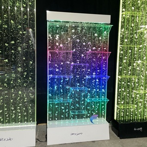 Meuble de maison, bibliothèque avec éclairage LED et panneau acrylique à bulles d'eau - Product Image 1