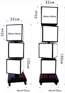 Cả hai treo và tầng thường vụ 4 mặt xoay vuông Cube Shape <span class=keywords><strong>LED</strong></span> hộp đèn - Product Image 3