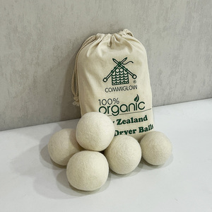 Venta al por mayor de fábrica, paquete de 6 bolas de secador de lana reutilizables orgánicas XL 100%, bolas de secador Natural de origen de Nueva Zelanda <span class=keywords><strong>para</strong></span> lavandería - Product Image 2