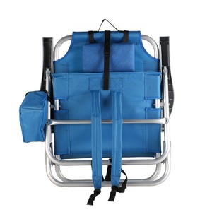<span class=keywords><strong>Silla</strong></span> de <span class=keywords><strong>Playa</strong></span> Plegable y Reclinable para Adultos, con Respaldo Plano, 5 Posiciones, Reposacabezas, Marco de Aluminio, Poliéster 600D - Product Image 4