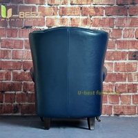 Fauteuil Chesterfield en similicuir de style américain U-Best, fauteuil capitonné à un seul siège pour hôtel, KTV, café, bureau et bar à whisky