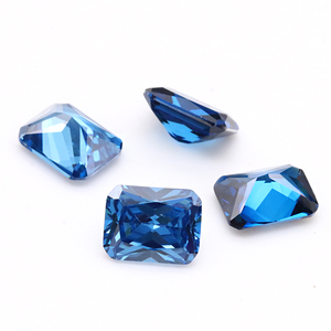 Máy cắt rời zircon hình chữ nhật hình bát giác <span class=keywords><strong>CZ</strong></span> 4*6mm đến 10*12mm sapphire màu xanh đặc biệt tổng hợp đá Cubic Zirconia - Product Image 3