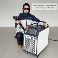 Machine de nettoyage au laser à fibre 500W sans compresseur d'air, décapant portable pour la rouille et la peinture sur bois, métal, aluminium, acier inoxydable