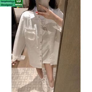 Camisas Elegantes de Seda para Mulheres com Manga Longa e Botões, Blusas Casuais Soltas em Cores Sólidas para Uso Diário - Product Image 2