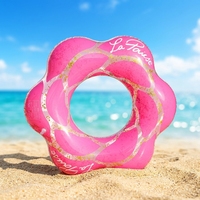 Flotteurs de piscine gonflables en PVC écologiques portables pour enfants, design en forme de pétales de fleurs