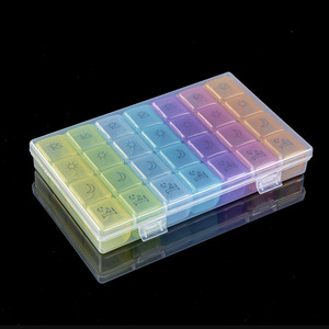 Portapillole in Plastica Gujia con 14 Scomparti, Contenitore Settimanale per Pillole AM/PM con Coperchio - Product Image 1