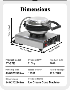 Máquina para Hacer Conos de Waffle Individuales, Diseño de Molde Curvo, Conos Terminados con Forma Estándar y Mayor Atractivo Comercial, OEM ODM - Product Image 3