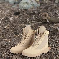 Logo personnalisable Bottes de sécurité tactiques pour hommes Chaussures de randonnée confortables en cuir, imperméables et respirantes avec support OEM
