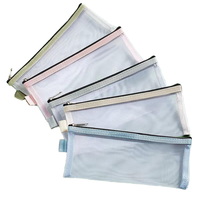 Bolsa de documentos de PVC con cremallera transparente de nailon de alta calidad, suministros de oficina, productos de archivo, estuche de lápices con cremallera de plástico transparente