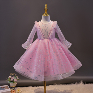 Summer simple baby frock design Pink maniche corte Bow-knot Sweet birthday party dresses abiti turchi - Product Image 6