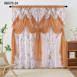 Rideaux <span class=keywords><strong>de</strong></span> salon <span class=keywords><strong>de</strong></span> style américain, design élégant, double couche, avec cantonnière, taille king, vente en gros - Product Image 2