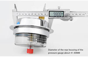 뜨거운 판매 실리콘 오일 글리세린 충전 압력계 M20 * 1.5 축 방향 플랜지 가장자리 전기 접촉 압력 게이지 - Product Image 5