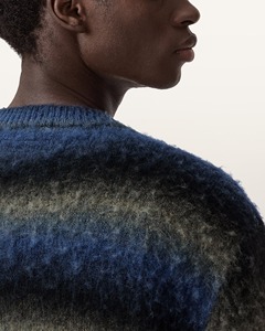 <span class=keywords><strong>Cardigan</strong></span> <span class=keywords><strong>Uomo</strong></span> <span class=keywords><strong>Blu</strong></span> Nero Ombré con Zip, Giacca in Maglia Sfumata Effetto Peluche - Product Image 4