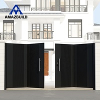 AMAZBUILD Porte de style balançoire ouverte en fer personnalisé pour l'entrée de la villa, le mur de clôture de la maison et la conception de la porte principale de la cour