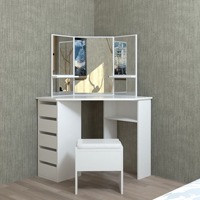 Miroir de maquillage moderne minimaliste en bois massif assemblé, table de toilette multifonctionnelle pour la maison, armoire de rangement triangulaire pour chambre à coucher