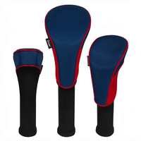 Ensemble de 3 housses de tête de club de golf en cuir PU # 1 # 3 # Protecteur de tête de club de golf pour driver et fairway wood, accessoires de golf