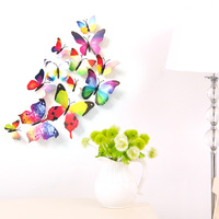 Stickers muraux amovibles en 3D, décoration à papillons pour enfants, autocollant pour bricolage, vente en gros,