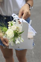 Boîtes cadeaux en papier kraft marron avec poignée pour la fête des mères et la Saint-Valentin, coffret à fleurs, sac de livraison, sac à emporter pour pique-nique, boîte à fleurs à emporter