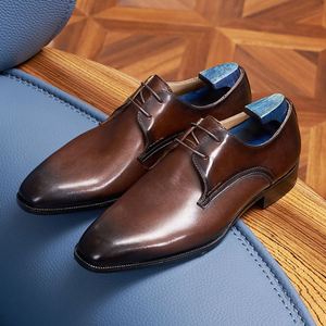 Chaussures Oxford britanniques pour hommes à bout carré - Respirantes, légères, décontractées et habillées, faites à la main (grandes tailles) - Product Image 3
