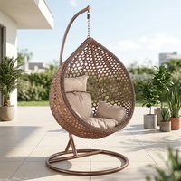 Balançoire d'extérieur bon marché Panier Balcon Jardin Support en métal Balançoire en corde Hamac Patio Fauteuil œuf