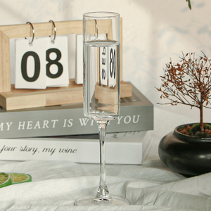 Flûte à <span class=keywords><strong>champagne</strong></span> en cristal sans plomb de 190 ml, gobelet à vin de <span class=keywords><strong>mariage</strong></span> en gros, gobelet à vin droit avec long pied - Product Image 2