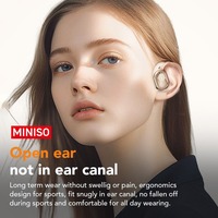 Casque sans fil MINISO M61 à réduction de bruit, son stéréo HiFi sans perte, casque sport OWS avec traduction IA