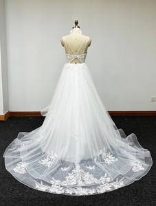 2025 nuevo personalizado elegante cuello pico espalda descubierta nupcial A-line vestido <span class=keywords><strong>de</strong></span> novia bordado vestido <span class=keywords><strong>de</strong></span> novia para <span class=keywords><strong>boda</strong></span> <span class=keywords><strong>Civil</strong></span> Simple - Product Image 3