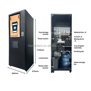 Commercial <b>Coffee</b> Maker Vending <b>Machine</b> <b>Touch</b> <b>Screen</b> Hot and Cold <b>Coffee</b> with Coin/cash Payment - Product Image 4