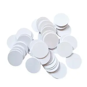 Factory custom Dia 13-50MM Passive contactless round 13.56mhz rfid token NFC pvc coin rewritable tag