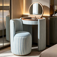 Ensemble Coiffeuse Moderne et Confortable en Cuir PU avec Miroir et Rangement, pour Salon de Beauté, Onglerie, Maquillage, Chambre et Hôtel, Table de Coiffeuse Modulaire
