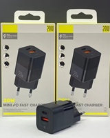 Chargeur mural USB-A Type-C PD 20W QC3.0 PPS, charge rapide, câble rétractable 5V/2.4A, ignifuge, pliable, certifié CE, pour appareil photo, jeu