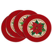 Ensemble de tapis de table de Noël tissés Hsj, ronds, avec plusieurs motifs de Noël, tapis de table de fête lavables, antidérapants, décoration de fête à domicile