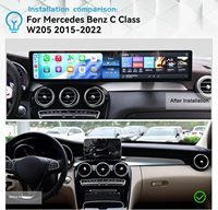 Autoradio Android à double écran 12,3 pouces pour Mercedes Benz GLC Classe C W205 2015-22
