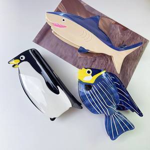 Pinces à <span class=keywords><strong>cheveux</strong></span> d'animaux marins coquille de requin tortue acétate pinces à <span class=keywords><strong>cheveux</strong></span> conception de <span class=keywords><strong>pingouin</strong></span> accessoires de <span class=keywords><strong>cheveux</strong></span> de luxe sur le thème de l'océan pour les femmes - Product Image 4