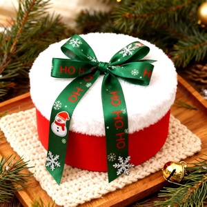 Ruban imprimé rouge et vert pour les fêtes, nom personnalisé pour couronne de Noël et décoration de table - Product Image 6
