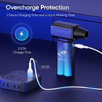 Souffleur d'air sans fil 130000 tr/min, moteur sans balais 29 mm, batterie 6000 mAh pour boîtier d'ordinateur de bureau
