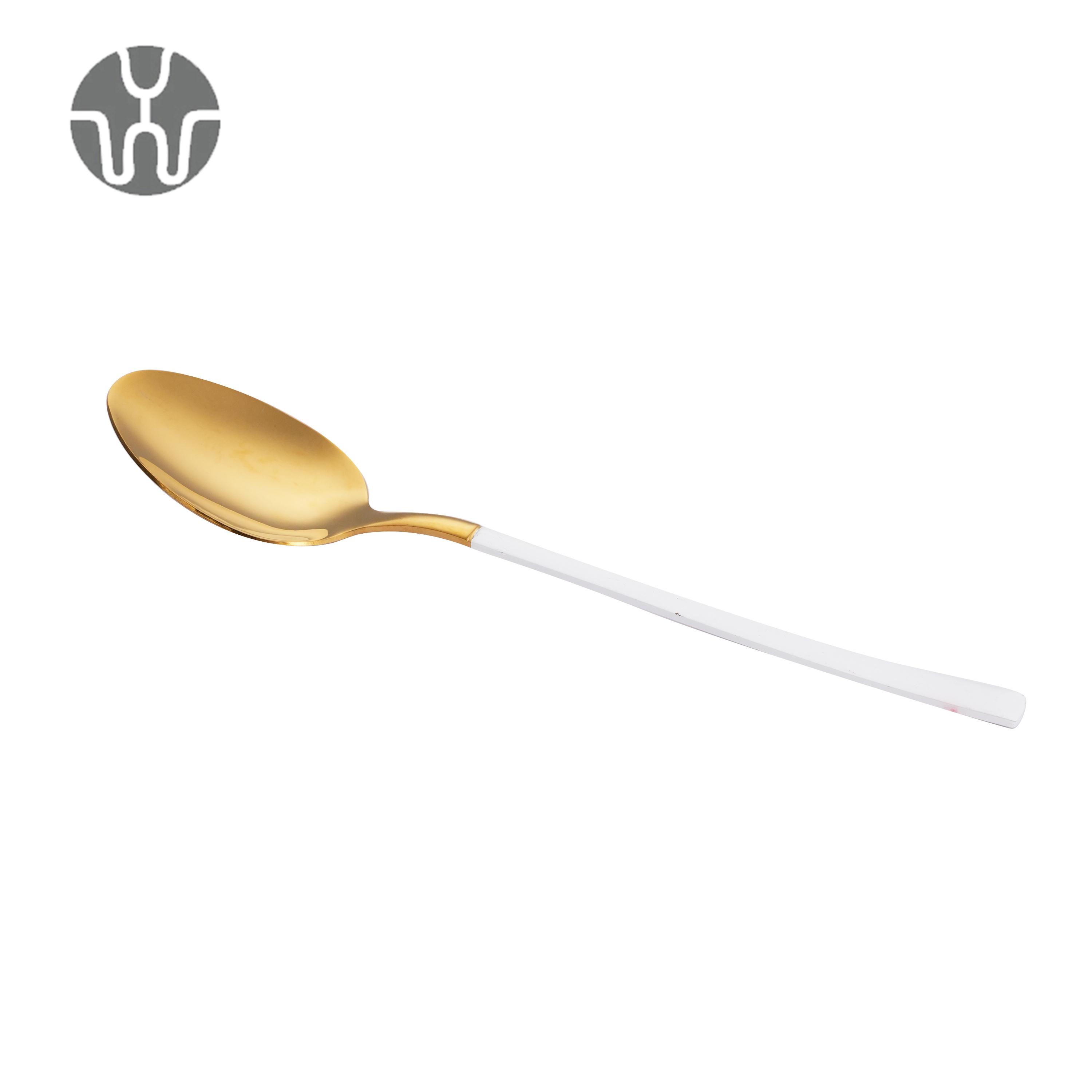 Free Sample Dinner Fork Spoon Modern Stainless Steel Flatware Sets Stainless Steel Cutlery Dinnerware Sets White and Gold · image 5