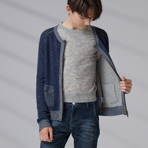 Cardigan en cachemire 100% pour hommes, tricoté sur mesure, à manches longues et fermeture éclair, pour adolescents, fabrication ODM OEM - Product Image 6