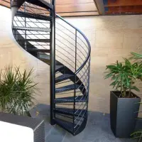 Açık ferforje merdivenler için Metal galvanizli çelik Spiral merdiven