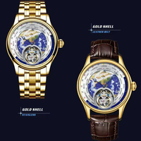 Montre mécanique pour hommes de haute qualité cadran en grès bleu mouvement Tourbillon d'origine bande d'acier inoxydable de luxe caractéristique creuse