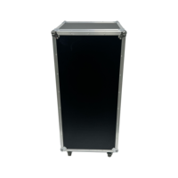 Flight case de rangement sur mesure de haute qualité pour mixeur DJ et amplificateur, avec rack 18U, tiroir 2U et mixeur 4U, doté de 3 portes et 4 roues