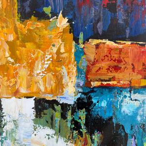 Peinture à l'huile abstraite sur toile, peinte à la main, encadrée, pour décoration murale de bureau, hall d'entrée, maison de bord de mer, idée cadeau - Product Image 4