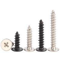 Vis autotaraudeuses à tête plate CA en acier au carbone nickelé noir grande tête mince Phillips vis à bois à pointe pointue attaches