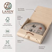 Boîte à thé en écorce de peuplier naturelle de qualité supérieure avec logo personnalisé, emballage en bois respirant et durable pour coffret cadeau de thé chinois