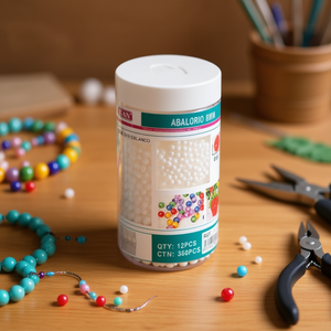 Perline bianche Ilan Abalorio da 8 mm per la creazione di gioielli - Product Image 2